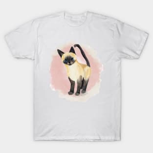 Saucy Siamese Kitten in Pink T-Shirt